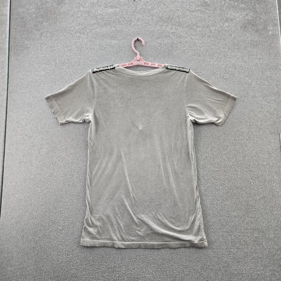 Affliction Women Shirt X-LARGE Gray Y2K Grunge Eagle California Short Sleeve - Picture 8 of 9